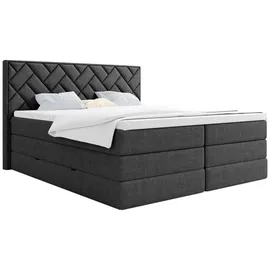 Livetastic Boxspringbett 140 x 200 cm H2/H3 Anthrazit