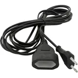 Unitec Verlängerungskabel Innen 5 Meter H03VVH2-F, schwarz, Flachstecker