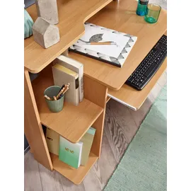 KADIMA DESIGN Computertisch mit Tastaturauszug, Und Drucker-Ablage platzsparend, Buche 94x48x90 cm