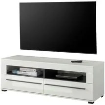 furn.design Tv-Lowboard, Weiß Hochglanz, Holzwerkstoff, Nachbildung, Uni, 2 Schubladen, 140x47x42 cm, Wohnzimmer, Wohnwände, Lowboards, Lowboards stehend