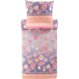 BASSETTI POSILLIPO Bettwäsche + 1 Kissenhülle aus 100% Baumwollsatin in der Farbe Lavendel L1, Maße: 155x220 cm