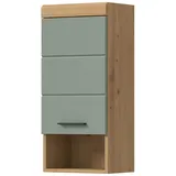 inn.furn Hängeschrank in Grün und Eiche 37 x 79 cm, Shawn