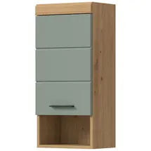 inn.furn Hängeschrank in Grün und Eiche 37 x 79 cm, Shawn