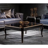 Casa Padrino Couchtisch Luxus Barock Couchtisch Schwarz / Gold - Eleganter Wohnzimmertisch im Barockstil - Handgefertigter Massivholz Tisch - Barock Möbel