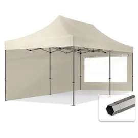 TOOLPORT 3x6m Stahl Faltpavillon, Premium Dach Partyzelt Creme