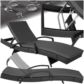 Tectake Océane Sonnenliege 190 x 62 x 74,5 cm schwarz