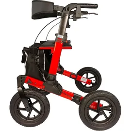 Antar Outdoor Rollator Premium mit Luftbereifung rot