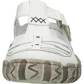 Rieker Damen Clog aus Leder offen mit Klettverschluss und Riricon Sohle L0396, Größe:40 EU, Farbe:Weiß - Weiß 40