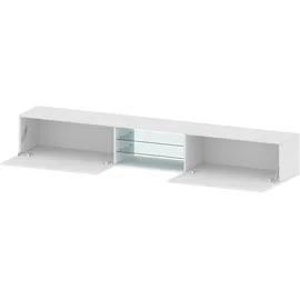 INOSIGN Lowboard INOSIGN "Egypt,Lowboard,TV-Kommode,TV-Möbel,TV-Bank", weiß, B:240cm H:35cm, FSC-zertifizierter Holzwerkstoff, Glas, Sideboards, Lowboard, mit 2 Klappen, 2 Glasböden,kompl. Hochgl. lackiert (B/T/H)240x38x35 cm