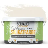 SEEBAUER diy Silikatfarbe Beige 5L für Innen (No. 003 Orchid Dream) Atmungsaktive Mineralfarbe für Allergiker - Abwaschbare Wandfarbe - Beigetöne hohe Deckkraft