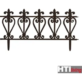 Hti-Living Zierzaun Ornament 4-teilig 4 x 90 cm Braun/Kunststoff