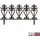 Hti-Living Zierzaun Ornament 4-teilig 4 x 90 cm Braun/Kunststoff