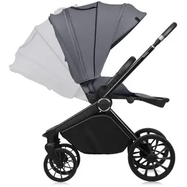 lionelo MIKA PLUS 3-in-1 Buggy 0-48 Monate bis zu 22 kg Babywagen bis zu 9 kg Kindersitz Babytrage bis zu 13 kg, Rückenlehne verstellbar, Dämpfung, 360° Räder, XXL-Verdeck
