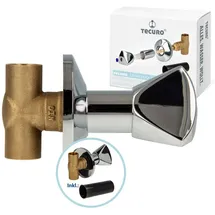 tecuro - Up-ventil Mit Dreikanthaubengriff Ms Verchromt, Beidseitig Lötmuffe 18 Mm - Blau