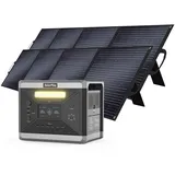 SOLARPLAY Tragbare Powerstation Ladestation 2400w, 2160wh Solargenerator mit 2*200W Solarmodule, mit 12 Ausgang-Anschlüsse, Stromgenerator für Camping, Wohnmobile & Stromausfälle mit 5 Jahren Garantie