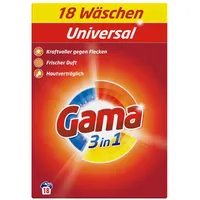 Gama Waschpulver Universal 3in1 für 18 WL Waschmittel 1,08kg (1er Pack)