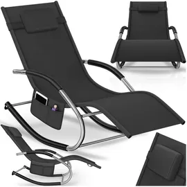 Tectake Taya Gartenliege 142 x 62 x 92 cm Schwarz