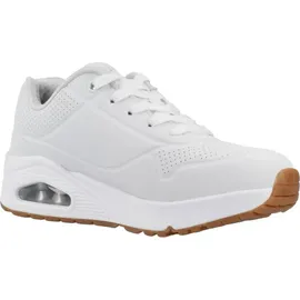 SKECHERS Uno Stand On Air Sneaker, White Synthetic Trim, 36 EU