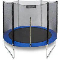 SereneLife Trampolin Outdoor Kinder Ø 244/305 / 366 cm, Kindertrampolin mit Randabdeckung & Netz für Sicherheit, Gartentrampolin ASTM-Zertifiziert, Gartentrampoline wetterfest, stabile L-Form Füße