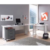 Eckschreibtisch "OFFICE LINE" Winkelschreibtisch Schreibtisch Büro Weiss