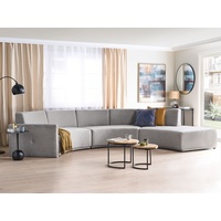 Sofa mit 6 Sitzplätzen aus Leinen Grau BOLEN
