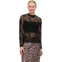 Vera Mont Spitzenshirt langarm in schwarz, | Gr.: 34