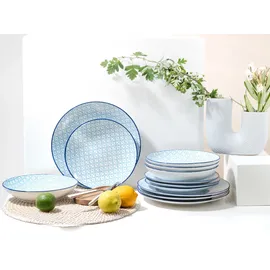CreaTable Mediterran Tafelservice 12-tlg. blau/mehrfarbig