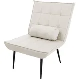 ML DESIGN modern liv Relaxsessel Kunstleder 97 x 100 x 79 cm Creme ergonomisch