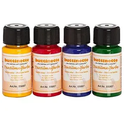 buttinette Stoffmalfarben "Grundfarben", 4x 50 ml