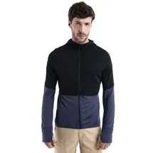 Icebreaker Merino 200 Realfleece Descender Reißverschlusspullover Schwarz M