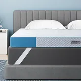 BedStory Gel Topper 200x200cm,10cm Höhe Gelschaum Matratzentopper, H3&H4 Matratzentopper aus Kaltschaumkern,Mattress Topper für Bett Boxspringbett Schlafsofa Wohnwagen, Öko-TEX® Zertifiziert