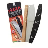 BigDean Pizzamesser mit Klingenschutz 32 cm Edelstahl