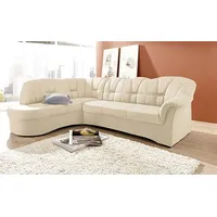 DOMO collection Ecksofa »Papenburg, zeitlose Rückensteppung, elegante Armlehne, L-Form«, mit Ottomane, wahlweise mit Bettfunktion beige