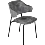 Riess-Ambiente Stuhl VOGUE - grau Samt schwarze Metallbeine