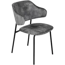 Riess-Ambiente Stuhl VOGUE - grau Samt schwarze Metallbeine