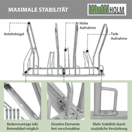 Trutzholm Fahrradständer für 4 Fahrräder 140x40x83 cm Stahl