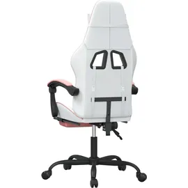 vidaXL Gaming-Stuhl mit Fußstütze Weiß und Rosa