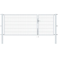 GAH Alberts Zaundoppeltür Flexo 300 x 120 cm 6/5/6 silber 646530