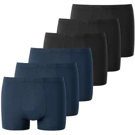 SCHIESSER Boxershorts UNCOVER Cotton Schwarz / Dunkelblau 3XL 6er Pack