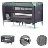 Chipolino Reisebett Ariel, 2 Ebenen, Tragetasche, Seiteneingang, Seitentasche grau grün