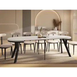 WFL GROUP Runder Esstisch 100 x 77 x 100 cm beige