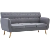 vidaXL 3-Sitzer-Sofa Stoff 172x70x82 cm Hellgrau