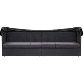 vidaXL Sofabett mit Sonnendach schwarz