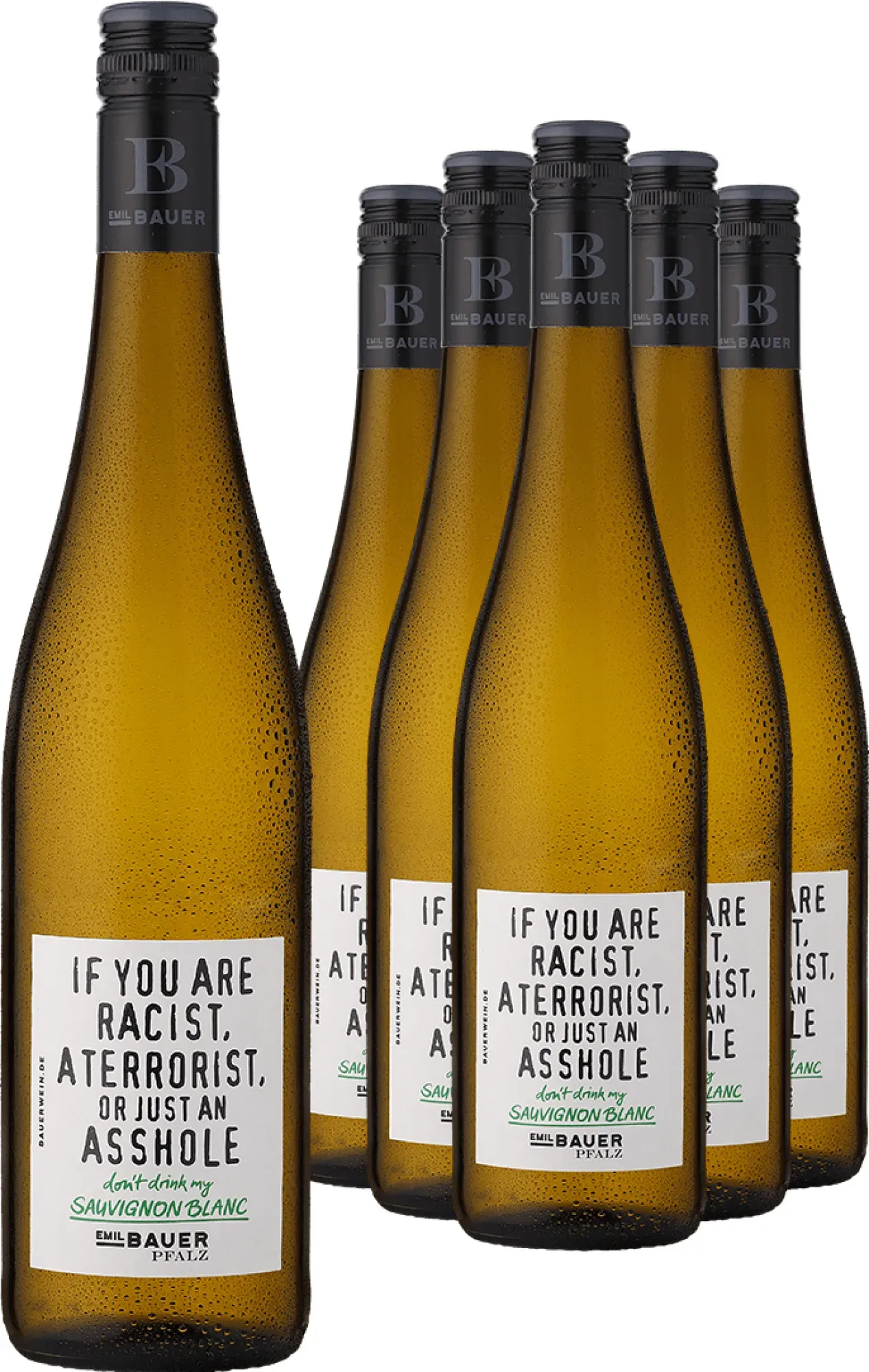 5+1-PAKET Emil Bauer »If you are racist...« Sauvignon Blanc 2025