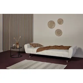 Jahnke Schlafsofa 3-Sitzer Bouclé Off-White