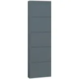 ebuy24 Pisa Schuhschrank mit Klappen/Türen in Metall grau (173x50x16 cm)