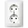 Simon Schuko Doppelsteckdose Serie Simon 10, 250 V, 10 A, weiß