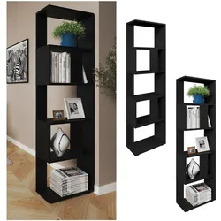 VICCO Raumteiler Schwarz Bücherregal Standregal Aktenregal Hochregal Aufbewahrung Regal
