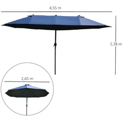 Outsunny - Sonnenschirm - 460 x 270 x 240 cm - blau