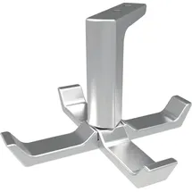 Hermeta Decken-Mantelhaken vierfach Aluminium Silber 0201